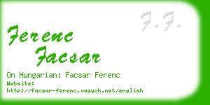 ferenc facsar business card